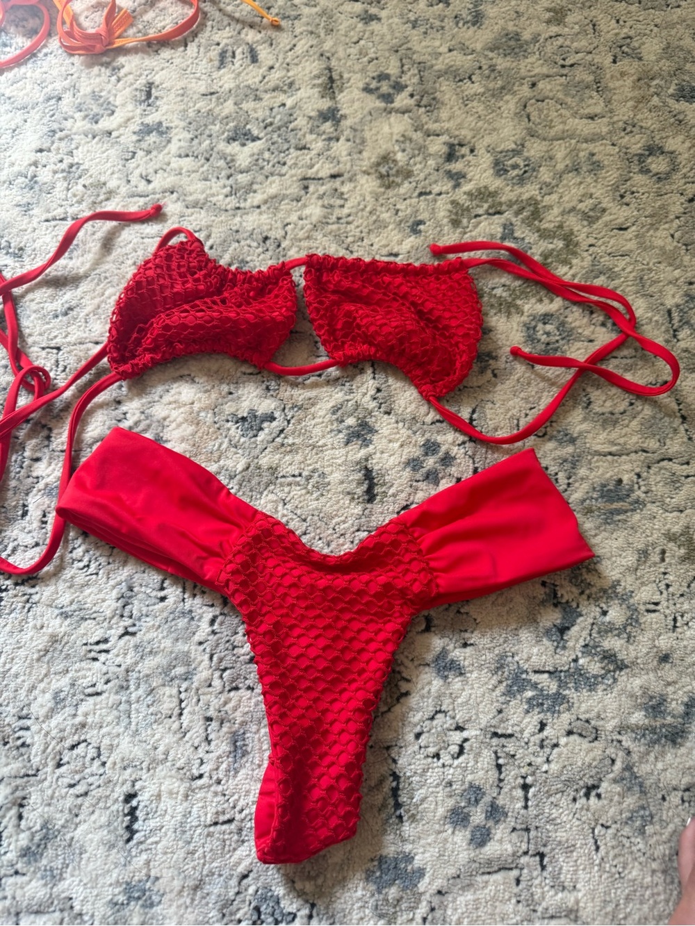 Textured Red Bikini Set - Women Intimates & Sleepwear